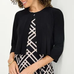 Danny & Nicole Womens Midi Geometric Jacket Dress