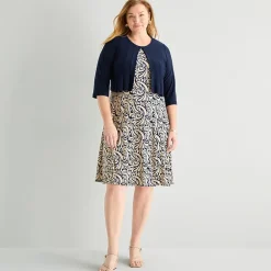 Danny & Nicole Womens Plus Abstract Jacket Dress
