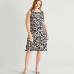 Danny & Nicole Womens Plus Abstract Jacket Dress