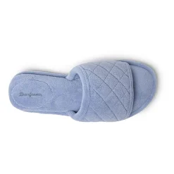 Dearfoams Beatrice Quilted Terry Womens Memory Foam Slip-On Slippers