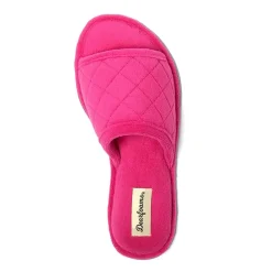 Dearfoams Beatrice Quilted Terry Womens Memory Foam Slip-On Slippers