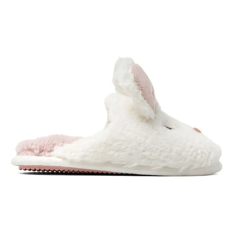 Dearfoams Bunny Novelty Scuff Womens Memory Foam Slip-On Slippers