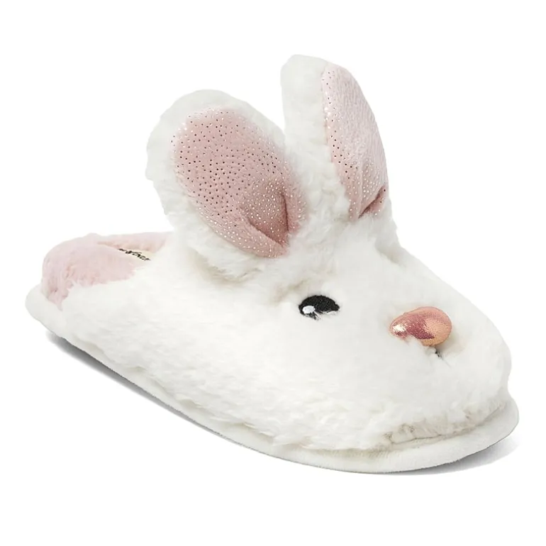 Dearfoams Bunny Novelty Scuff Womens Memory Foam Slip-On Slippers