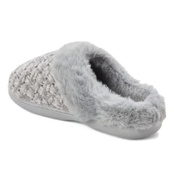 Dearfoams Claire Cable Knit Chenille Womens Memory Foam Clog Slippers
