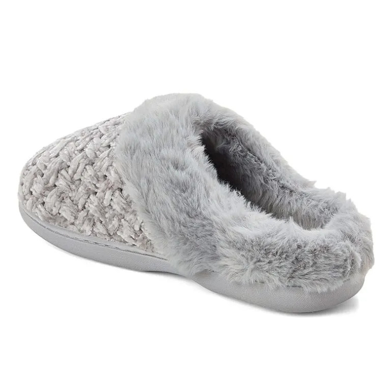 Dearfoams Claire Cable Knit Chenille Womens Memory Foam Clog Slippers