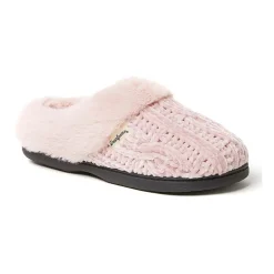 Dearfoams Claire Cable Knit Chenille Womens Memory Foam Clog Slippers