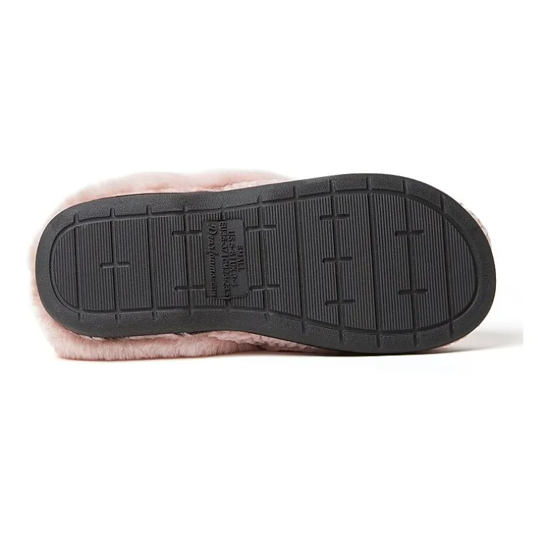 Dearfoams Claire Cable Knit Chenille Womens Memory Foam Clog Slippers