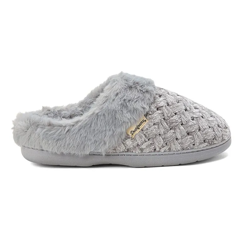 Dearfoams Claire Cable Knit Chenille Womens Memory Foam Clog Slippers
