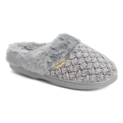 Dearfoams Claire Cable Knit Chenille Womens Memory Foam Clog Slippers