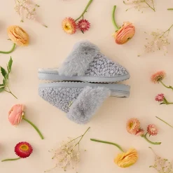 Dearfoams Courtney Knit Scuff Womens Memory Foam Slip-On Slippers