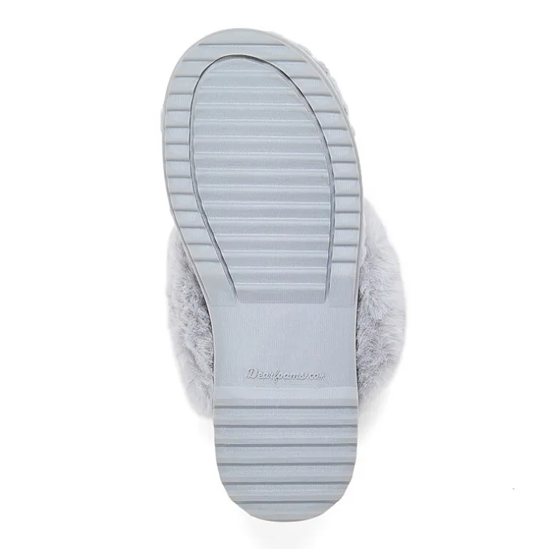 Dearfoams Courtney Knit Scuff Womens Memory Foam Slip-On Slippers