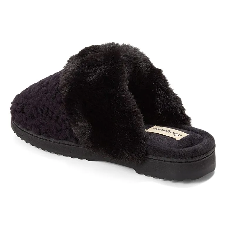 Dearfoams Courtney Knit Scuff Womens Memory Foam Slip-On Slippers