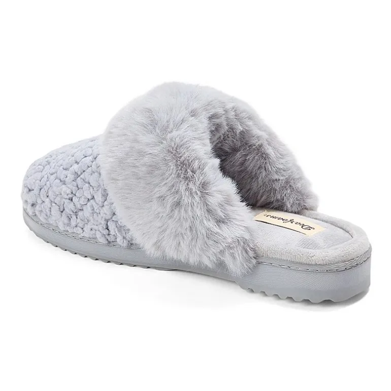 Dearfoams Courtney Knit Scuff Womens Memory Foam Slip-On Slippers
