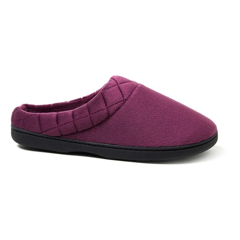 Dearfoams Darcy Velour Scuff Womens Memory Foam Clog Slippers