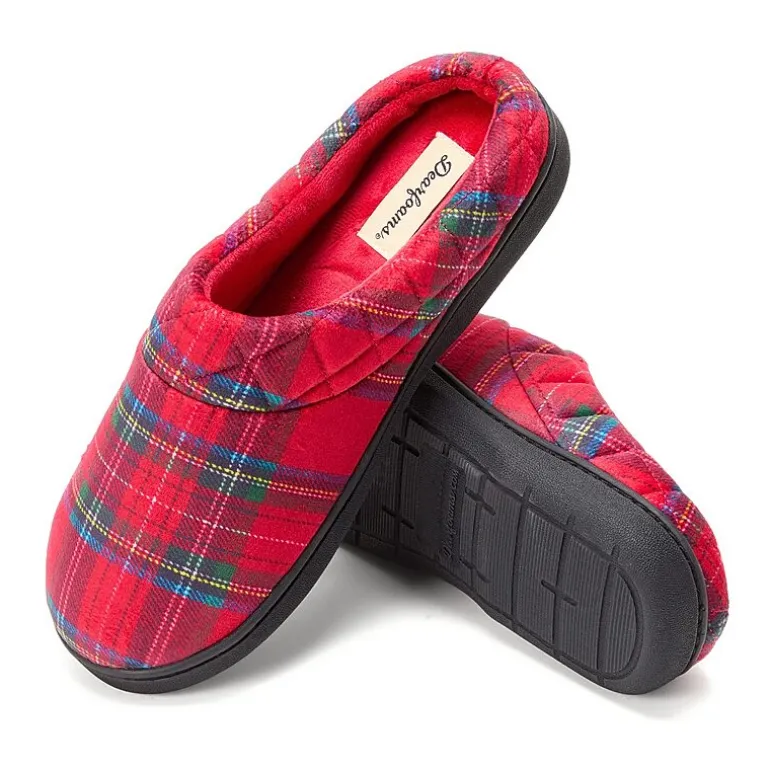 Dearfoams Darcy Velour Scuff Womens Memory Foam Clog Slippers