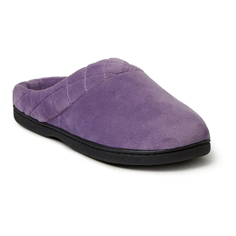 Dearfoams Darcy Velour Scuff Womens Memory Foam Clog Slippers