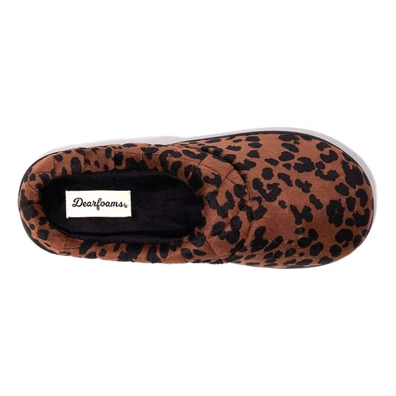 Dearfoams Darcy Velour Scuff Womens Memory Foam Clog Slippers