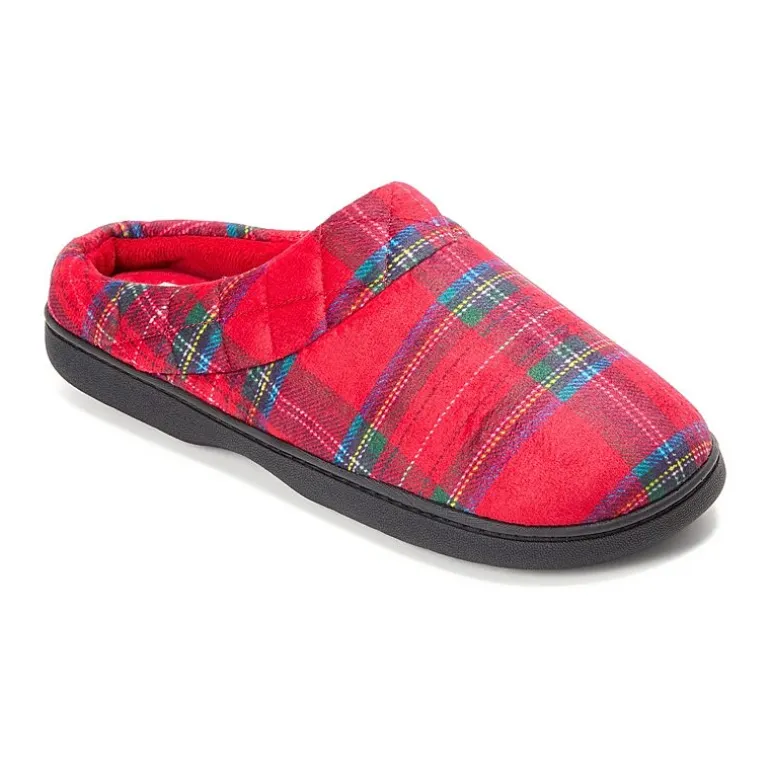 Dearfoams Darcy Velour Scuff Womens Memory Foam Clog Slippers