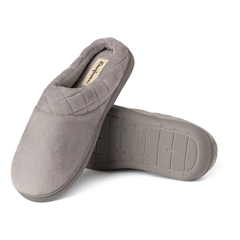 Dearfoams Darcy Velour Scuff Womens Memory Foam Clog Slippers