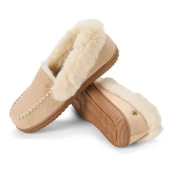 Dearfoams Doreen Genuine Suede Clog With Prayer Seam Womens Slip-On Slippers