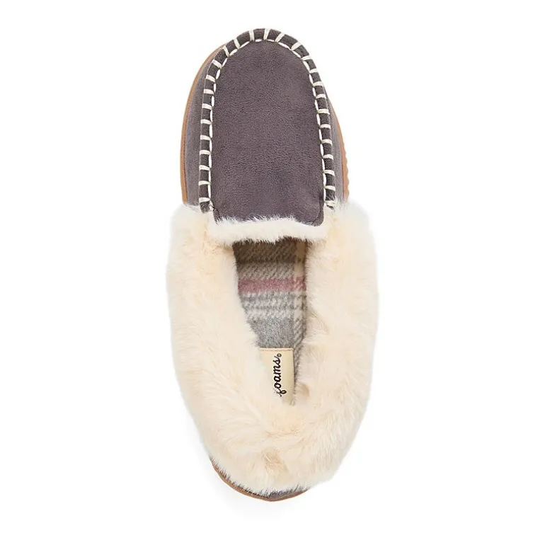 Dearfoams Doreen Genuine Suede Clog With Prayer Seam Womens Slip-On Slippers