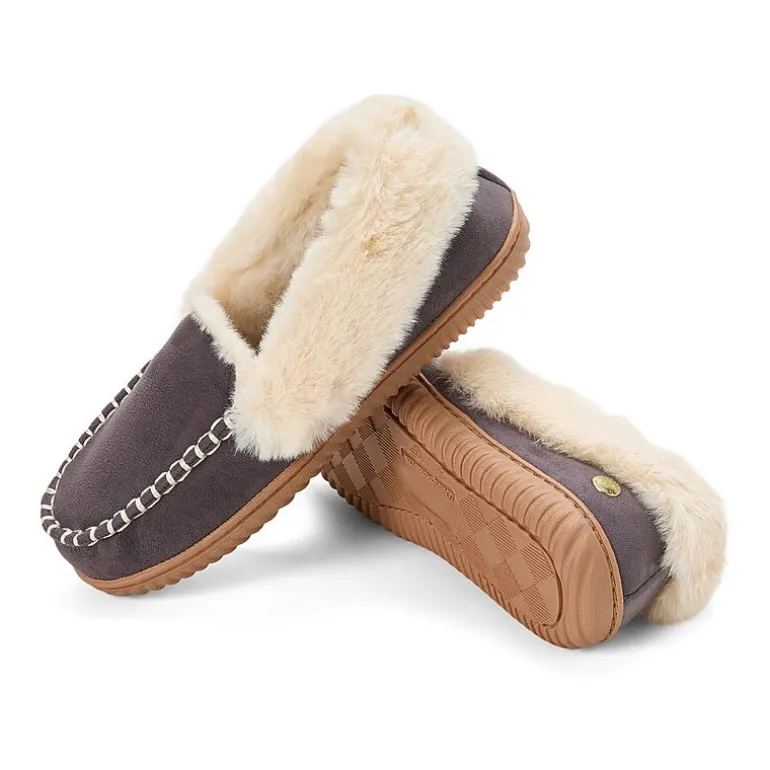 Dearfoams Doreen Genuine Suede Clog With Prayer Seam Womens Slip-On Slippers