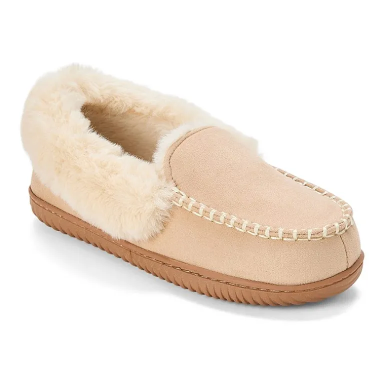 Dearfoams Doreen Genuine Suede Clog With Prayer Seam Womens Slip-On Slippers