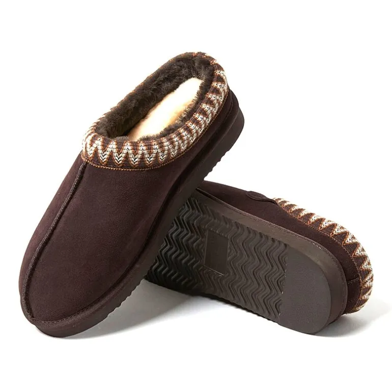 Dearfoams Grafton Mens Memory Foam Clog Slippers