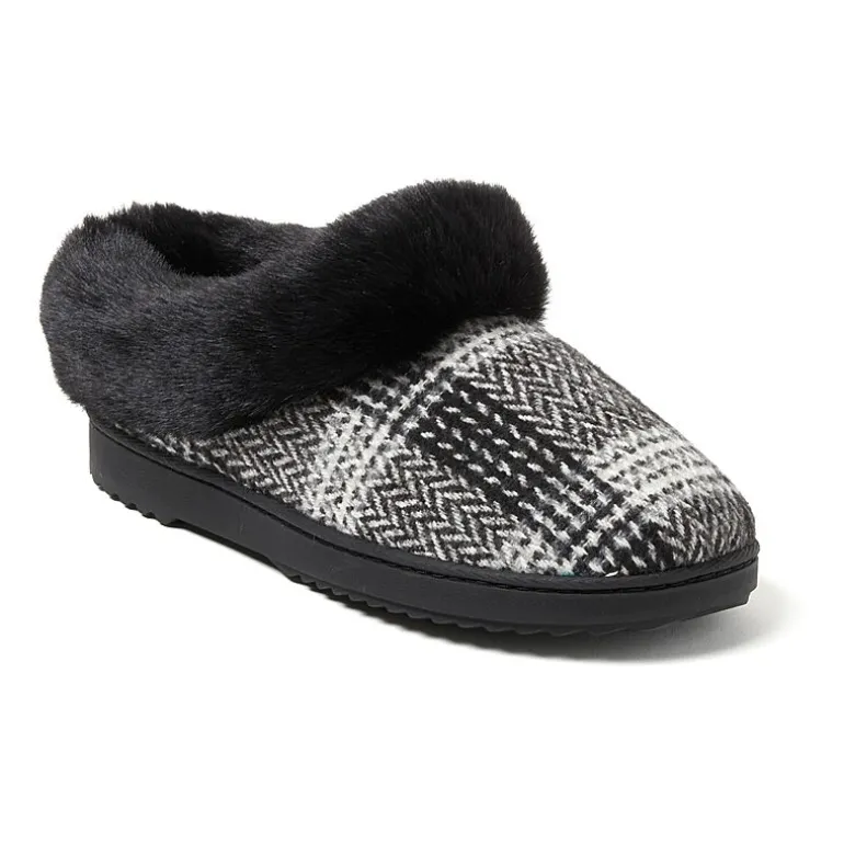 Dearfoams Hannah Festive Knit Womens Memory Foam Clog Slippers