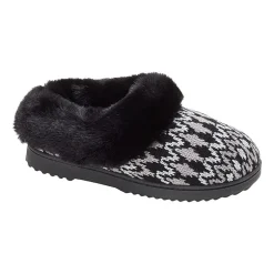 Dearfoams Hannah Festive Knit Womens Memory Foam Clog Slippers