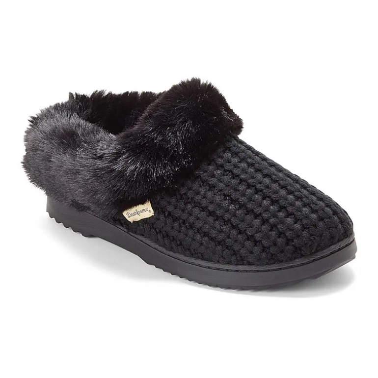 Dearfoams Hannah Festive Knit Womens Memory Foam Clog Slippers