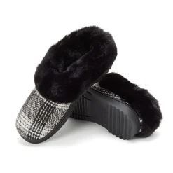 Dearfoams Hannah Festive Knit Womens Memory Foam Clog Slippers