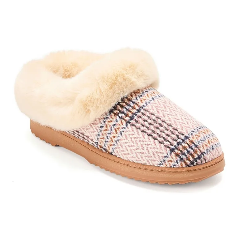 Dearfoams Hannah Festive Knit Womens Memory Foam Clog Slippers