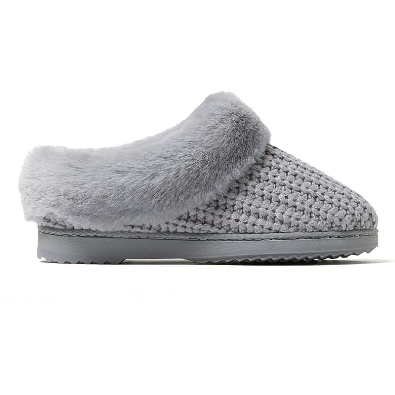 Dearfoams Hannah Festive Knit Womens Memory Foam Clog Slippers