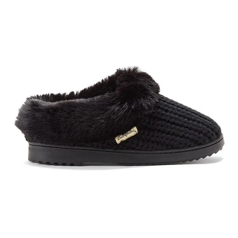 Dearfoams Hannah Festive Knit Womens Memory Foam Clog Slippers
