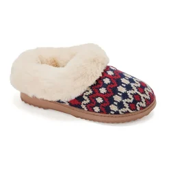 Dearfoams Hannah Festive Knit Womens Memory Foam Clog Slippers