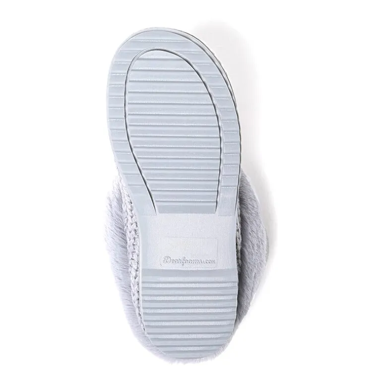 Dearfoams Hannah Festive Knit Womens Memory Foam Clog Slippers