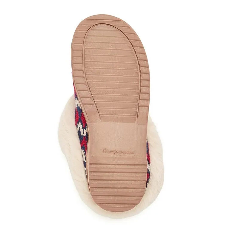 Dearfoams Hannah Festive Knit Womens Memory Foam Clog Slippers