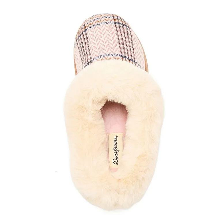 Dearfoams Hannah Festive Knit Womens Memory Foam Clog Slippers