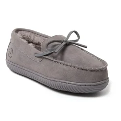 Dearfoams Harriet Genuine Suede Moc Womens Slip-On Slippers