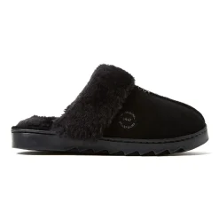 Dearfoams Helena Genuine Suede Scuff Womens Memory Foam Slip-On Slippers