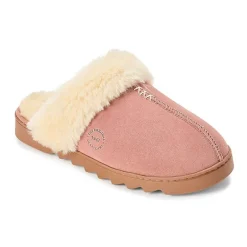 Dearfoams Helena Genuine Suede Scuff Womens Memory Foam Slip-On Slippers
