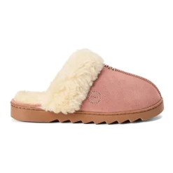 Dearfoams Helena Genuine Suede Scuff Womens Memory Foam Slip-On Slippers