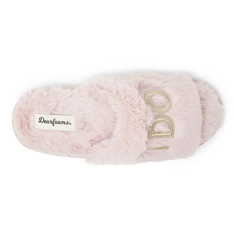 Dearfoams Lane Bridal Womens Memory Foam Slip-On Slippers
