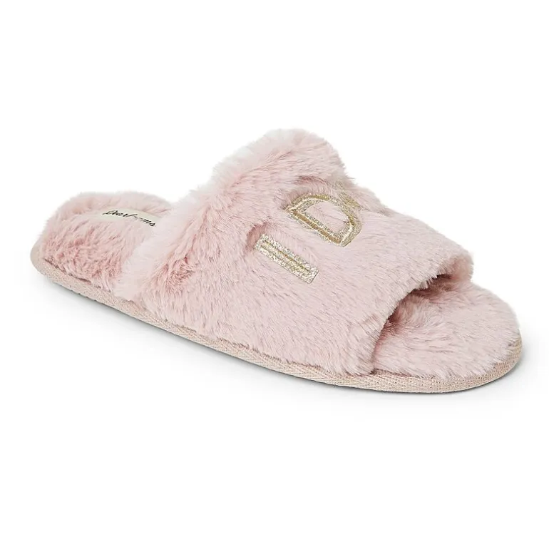 Dearfoams Lane Bridal Womens Memory Foam Slip-On Slippers