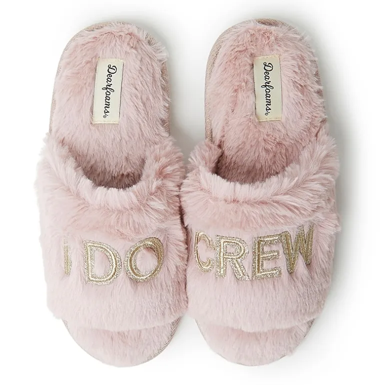 Dearfoams Lane Bridal Womens Memory Foam Slip-On Slippers