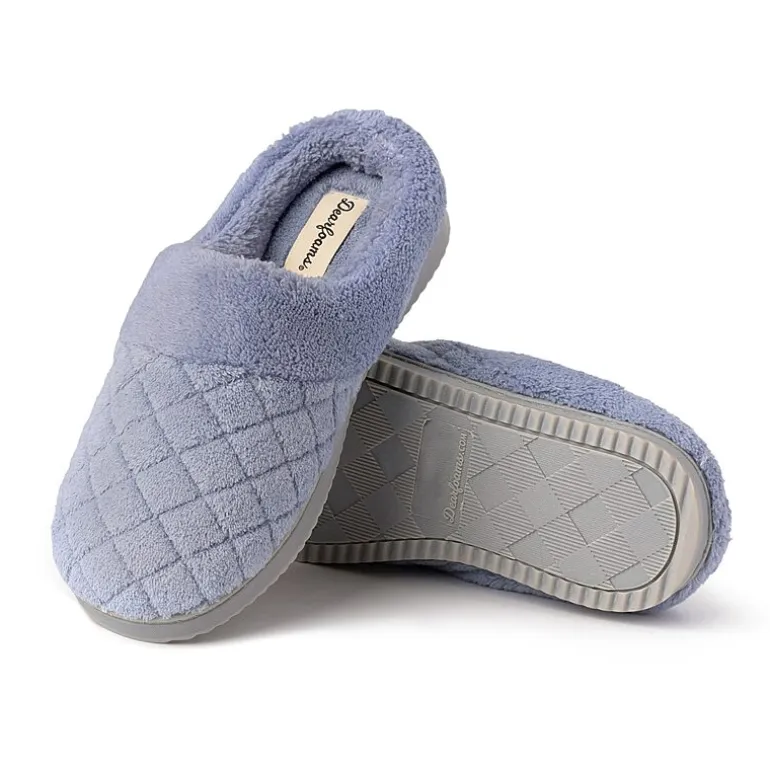 Dearfoams Libby Quilted Terry Womens Memory Foam Clog Slippers