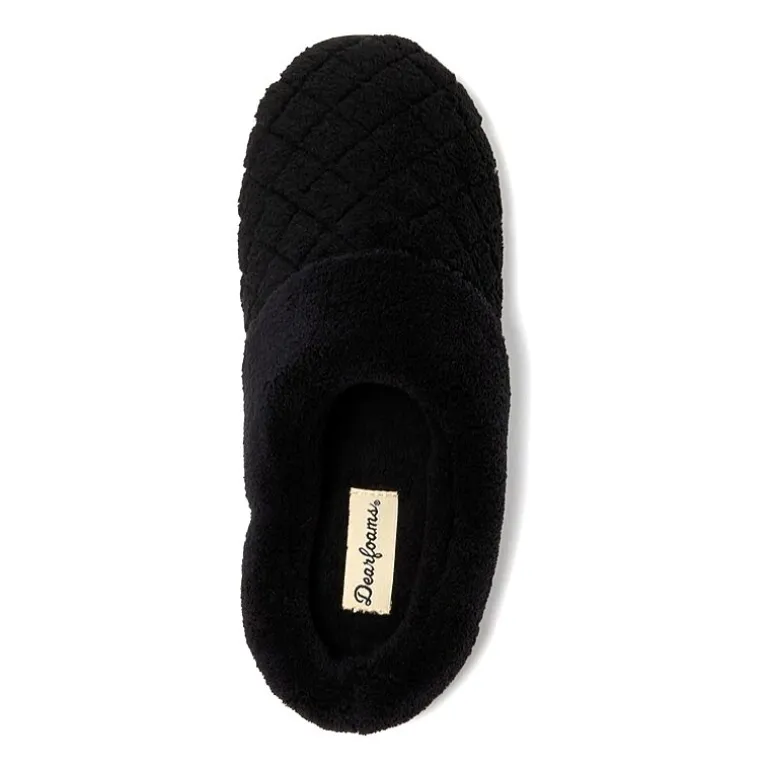 Dearfoams Libby Quilted Terry Womens Memory Foam Clog Slippers