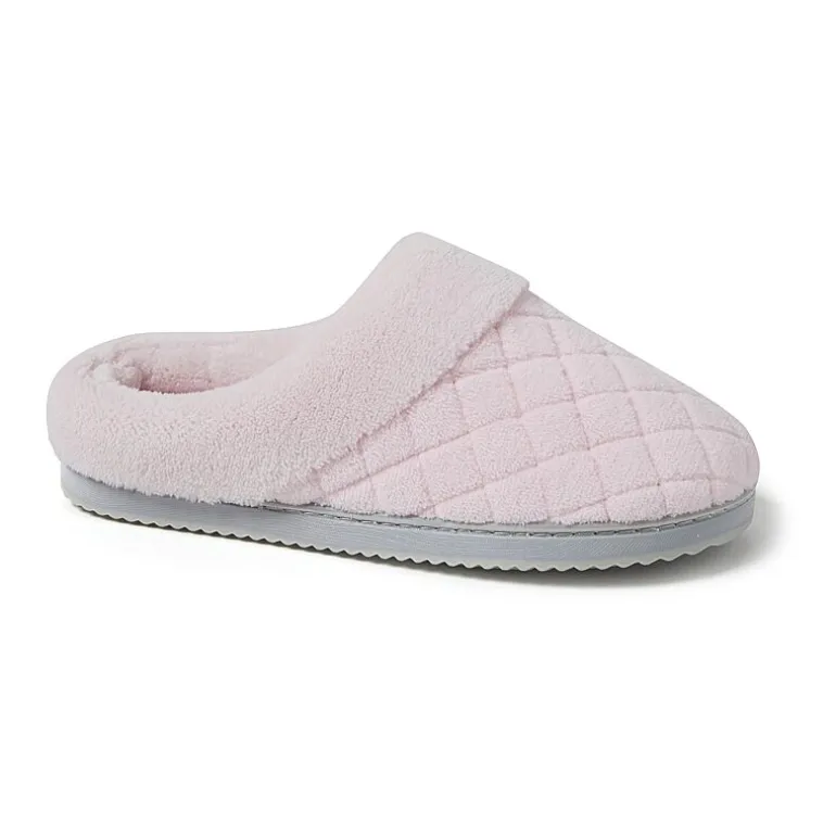 Dearfoams Libby Quilted Terry Womens Memory Foam Clog Slippers