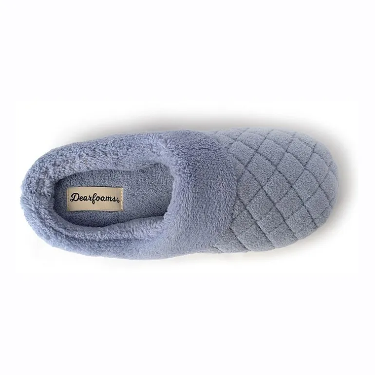 Dearfoams Libby Quilted Terry Womens Memory Foam Clog Slippers